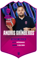 Andris Grīnbergs – BK Rīgas Zeļļi S24/25 card