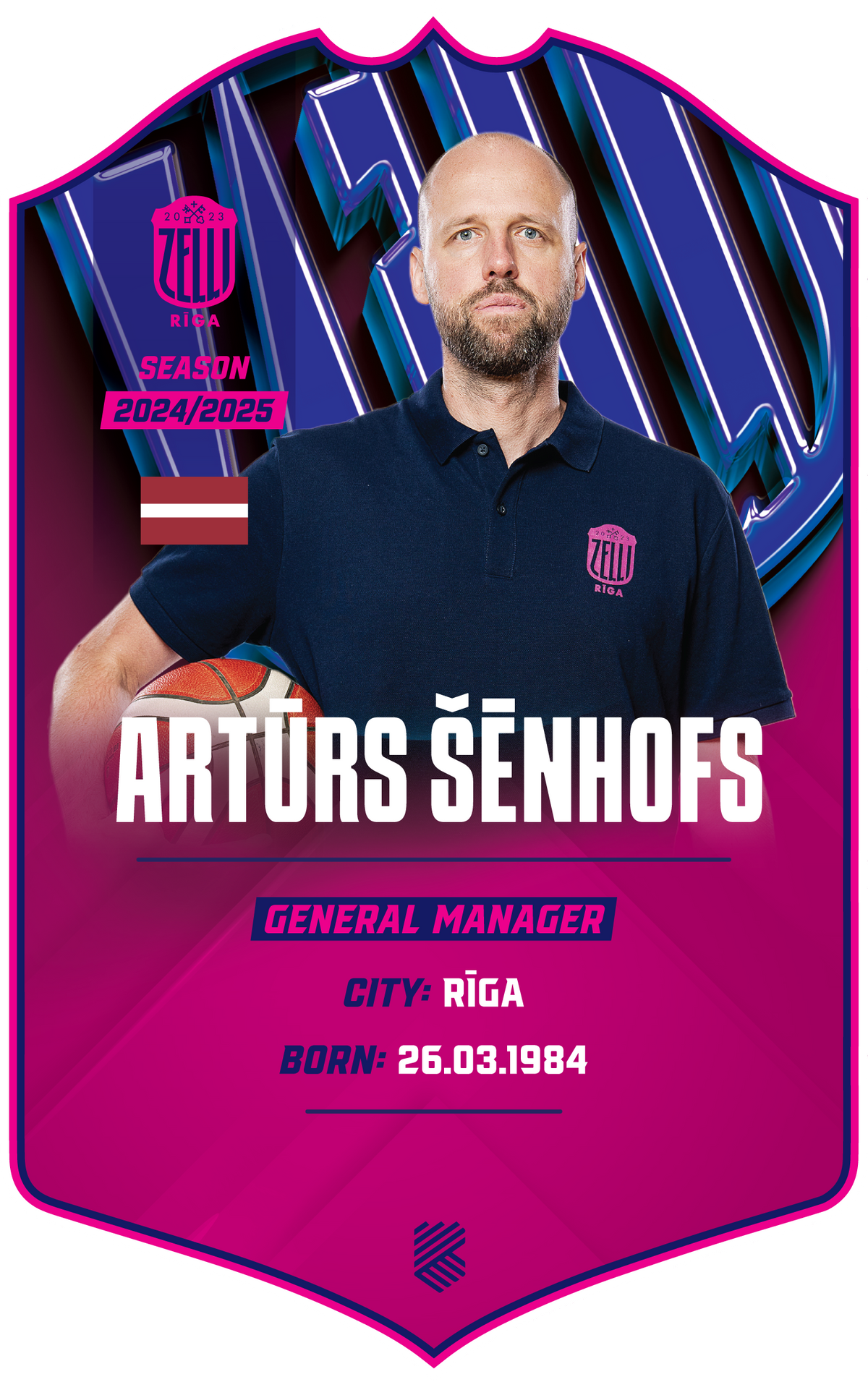 Artūrs Šēnhofs – BK Rīgas Zeļļi S24/25 card