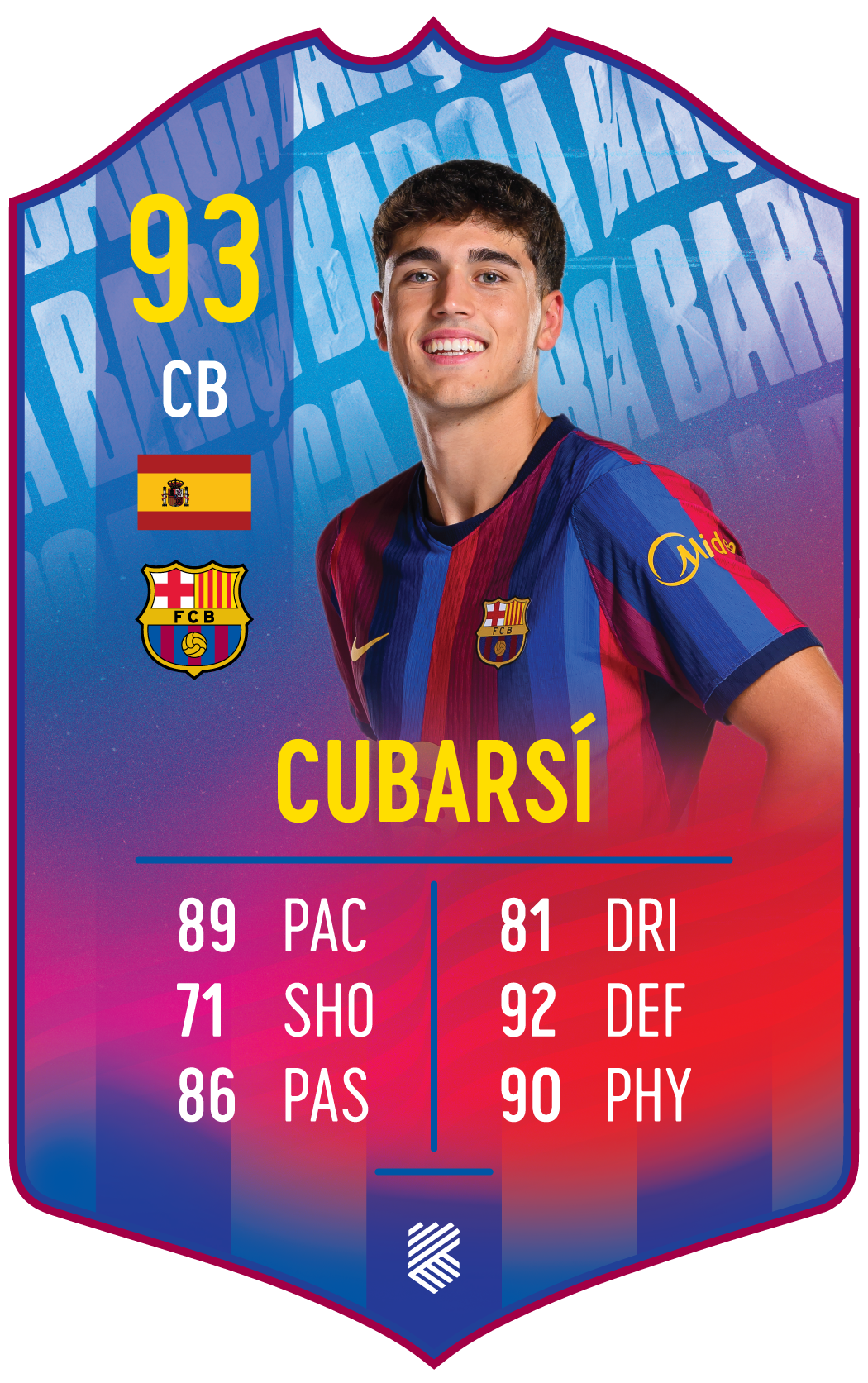 Pau Cubarsí – FC Barcelona S26/27 card