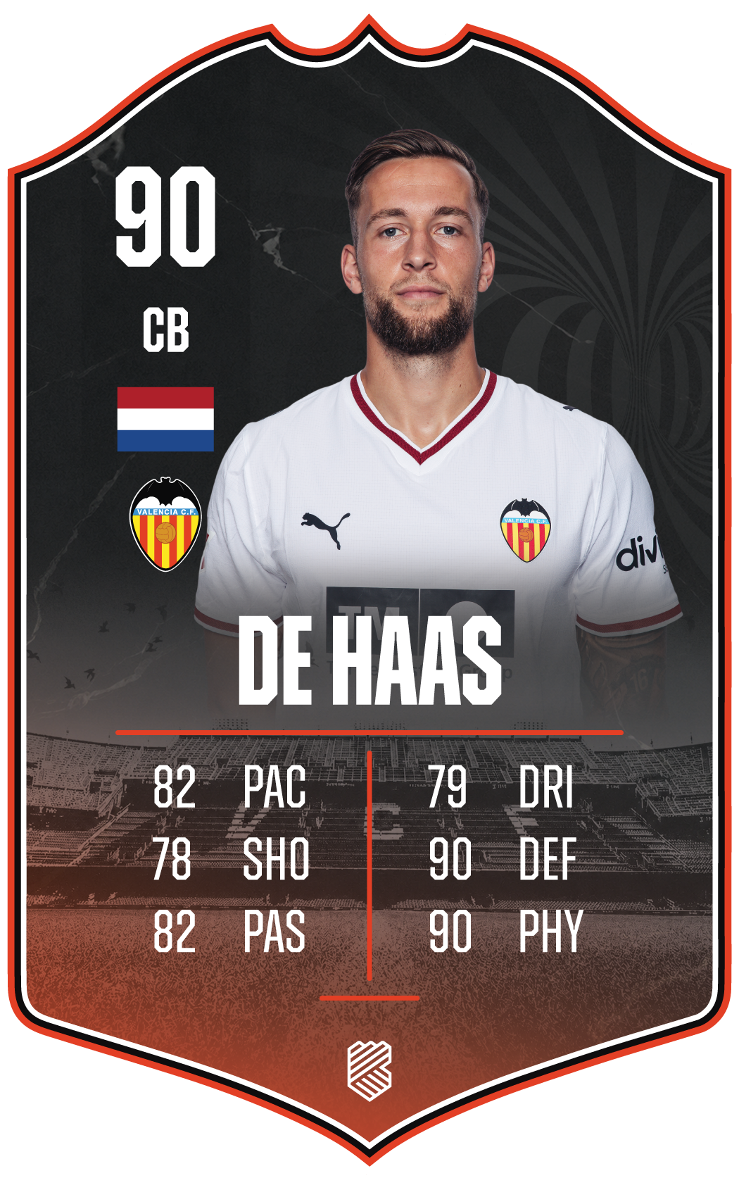 Justin de Haas – Valencia CF S26/27 card