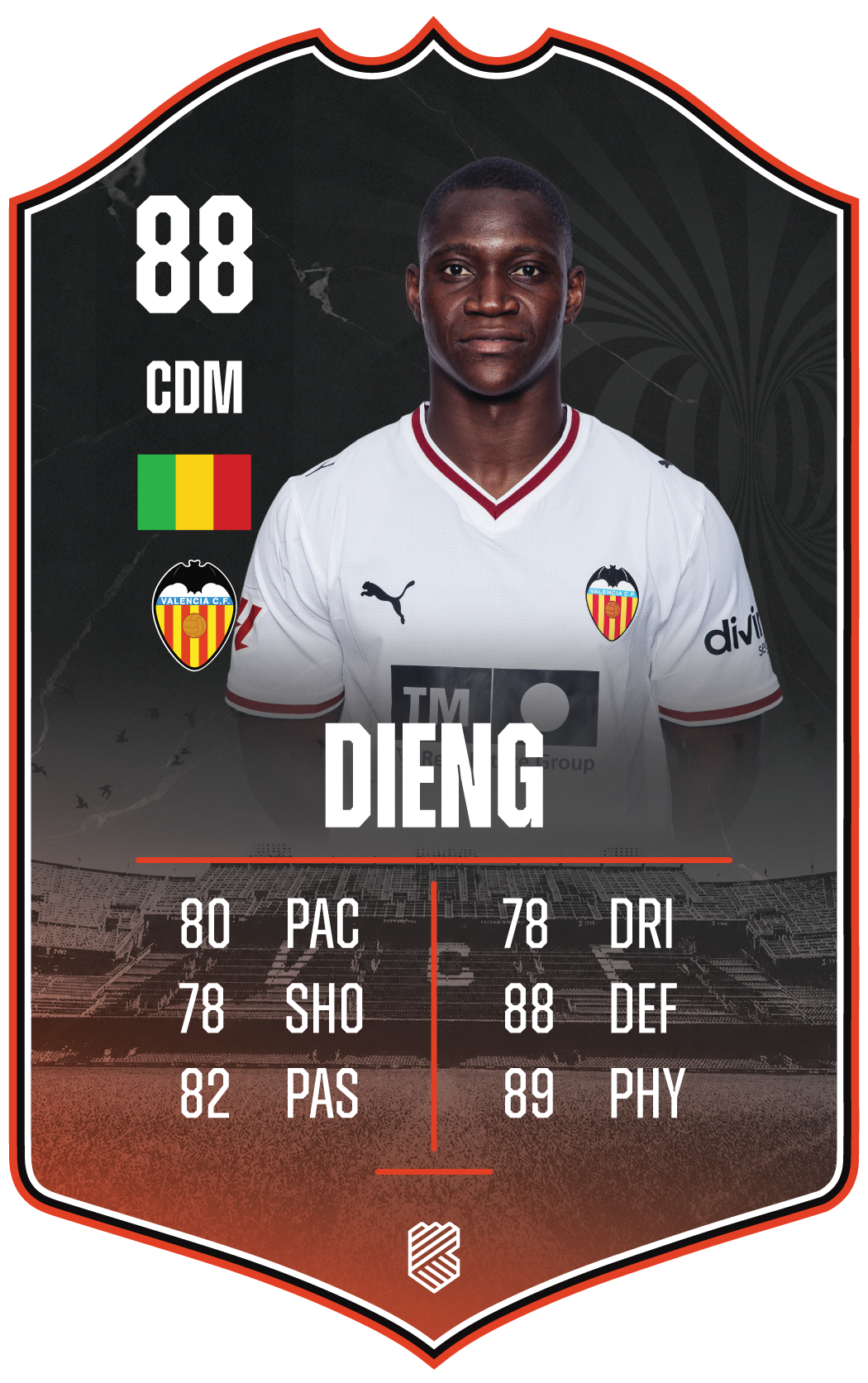 Aliou Dieng – Valencia CF S26/27 card