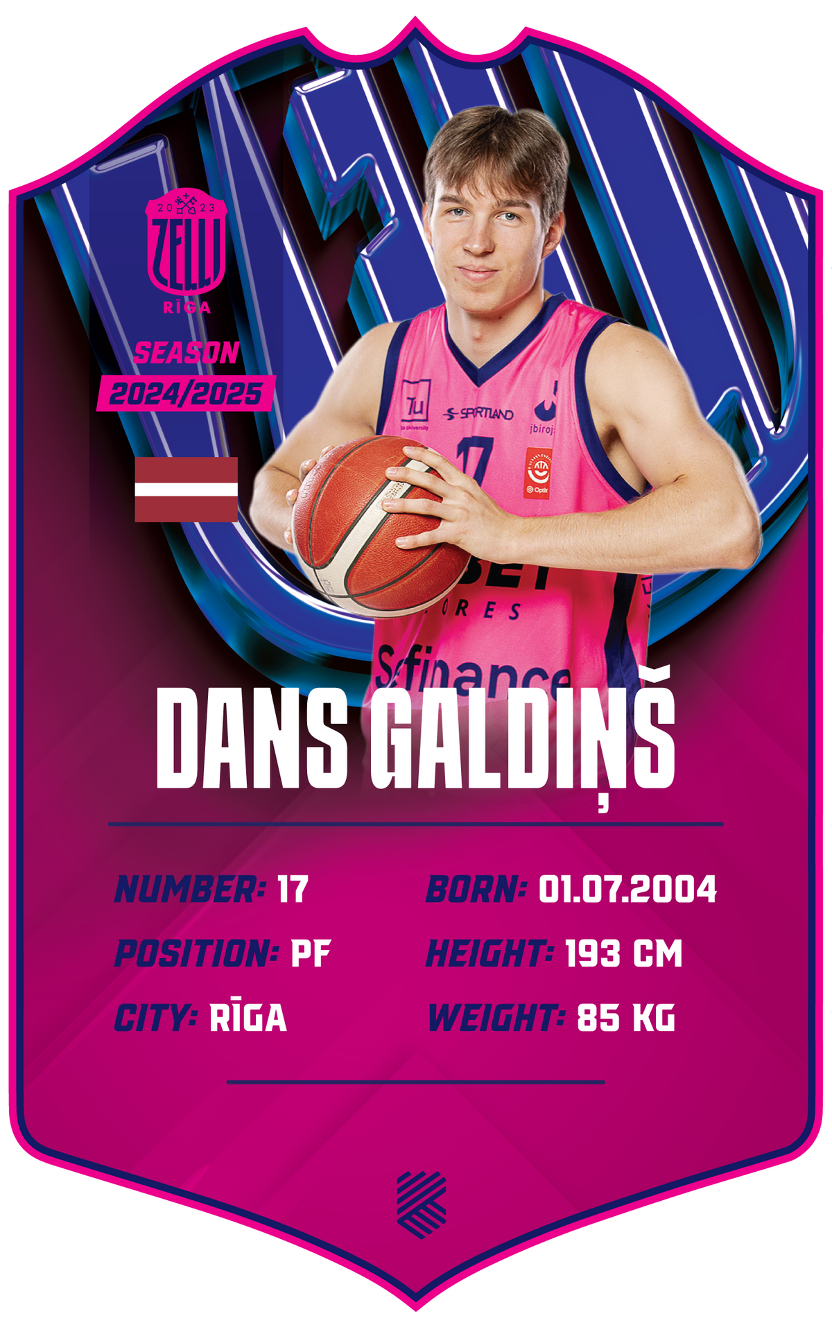 Dans Galdiņš – BK Rīgas Zeļļi S24/25 card