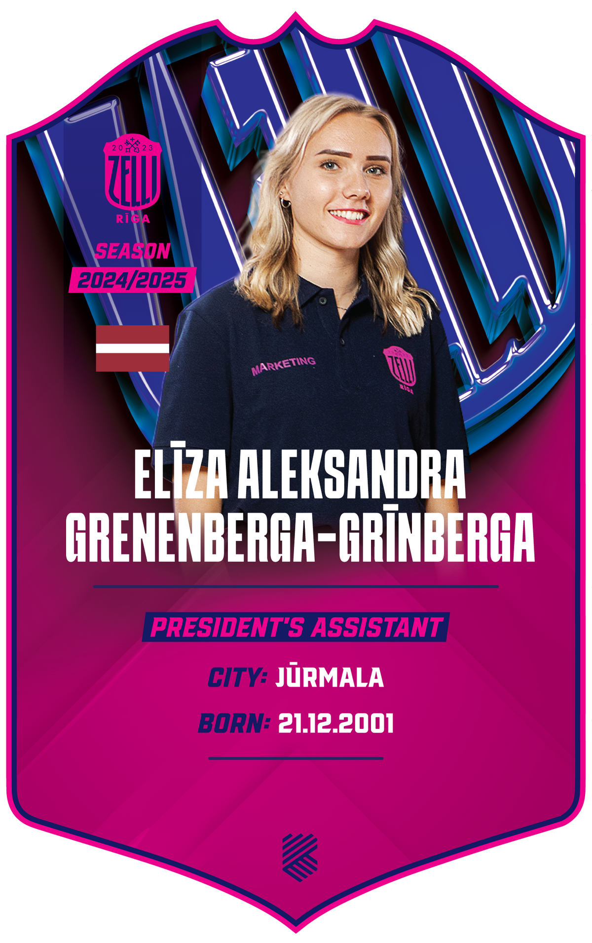 Elīza Aleksandra Grenenberga-Grīnberga – BK Rīgas Zeļļi S24/25 card