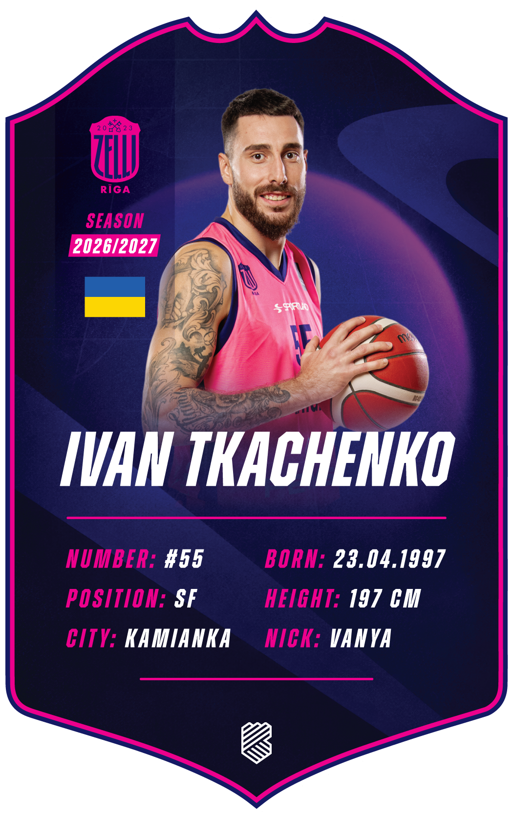 Ivan Tkachenko – BK Rīgas Zeļļi S26/27 card