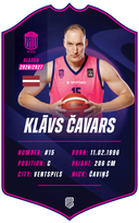 Klāvs Čavars – BK Rīgas Zeļļi S26/27 card