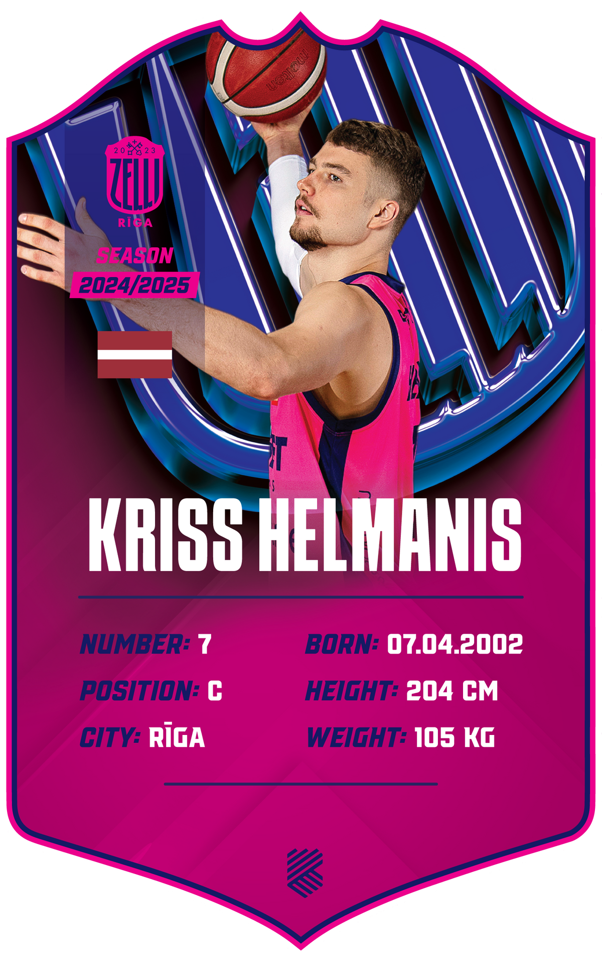 Kriss Helmanis – BK Rīgas Zeļļi S24/25 card