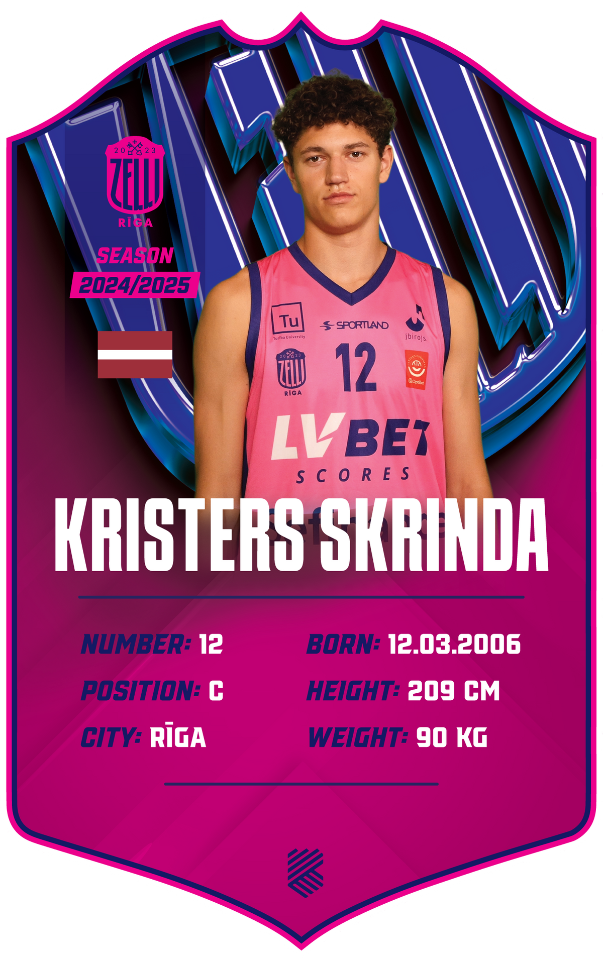Kristers Skrinda – BK Rīgas Zeļļi S24/25 card