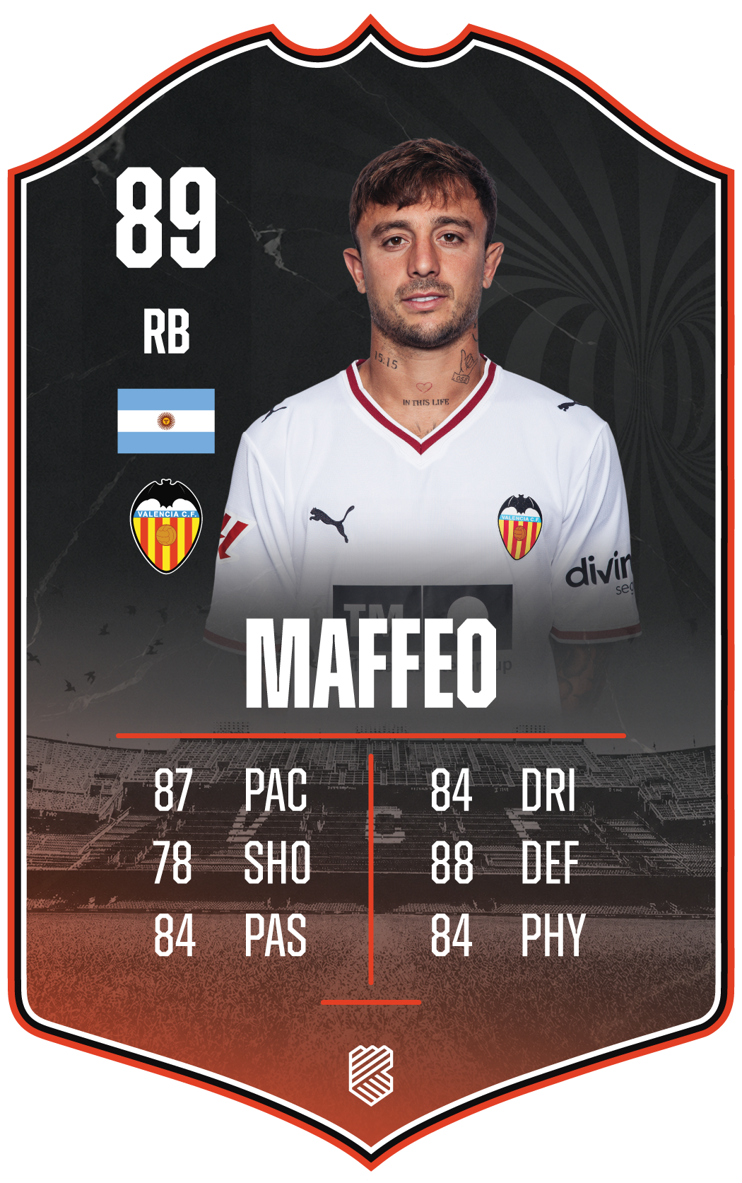 Pablo Maffeo – Valencia CF S26/27 card