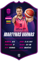 Martynas Varnas – BK Rīgas Zeļļi S26/27 card