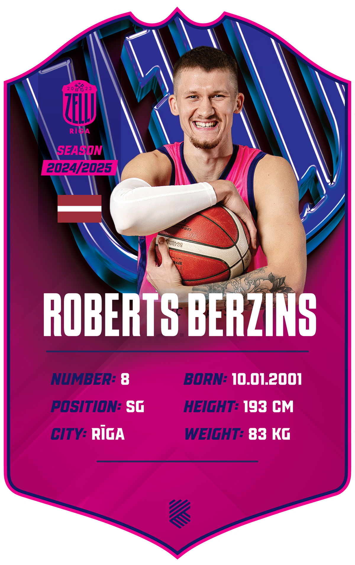 Roberts Berzins – BK Rīgas Zeļļi S24/25 card