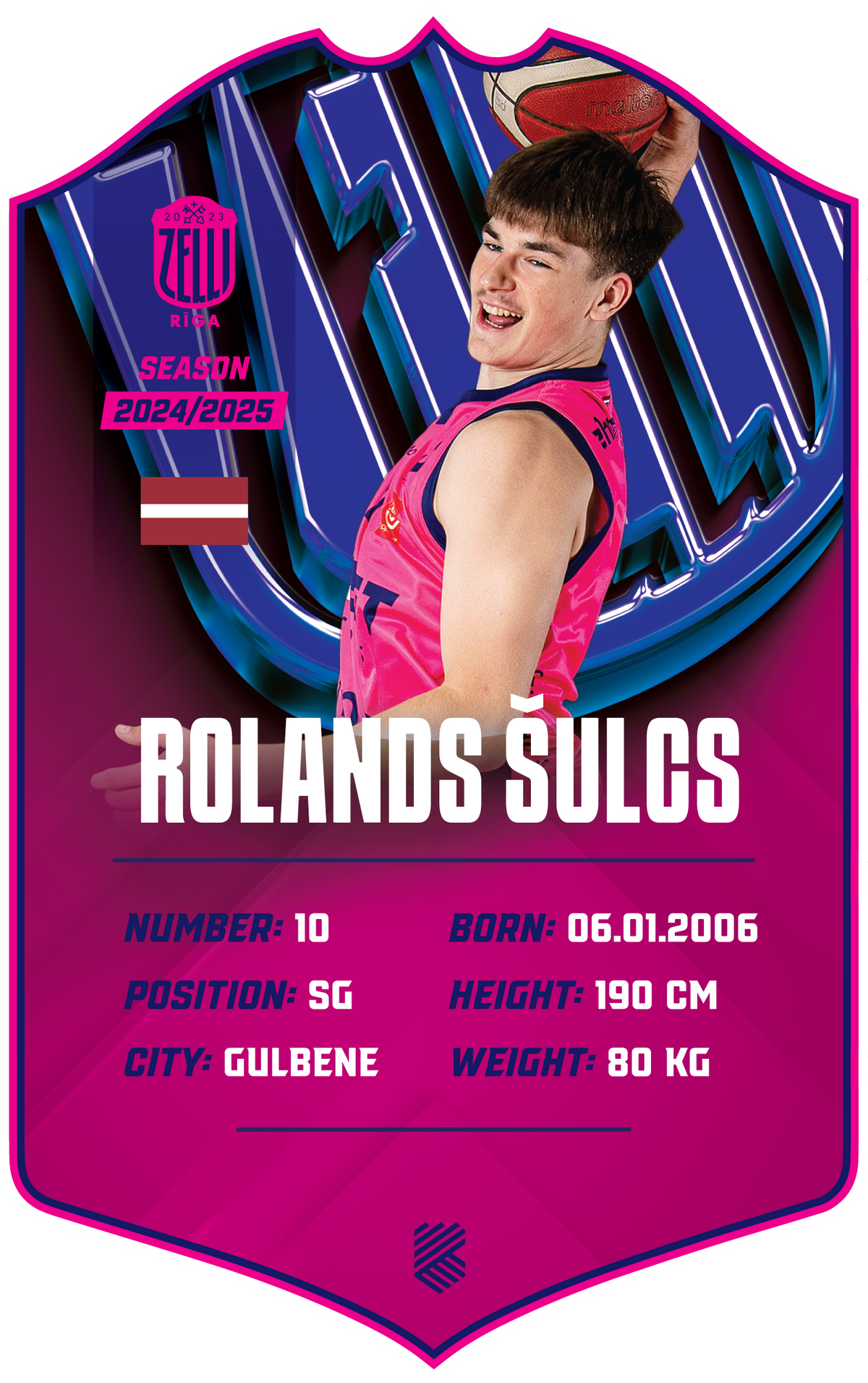 Rolands Šulcs – BK Rīgas Zeļļi S24/25 card