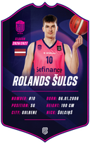 Rolands Šulcs – BK Rīgas Zeļļi S26/27 card