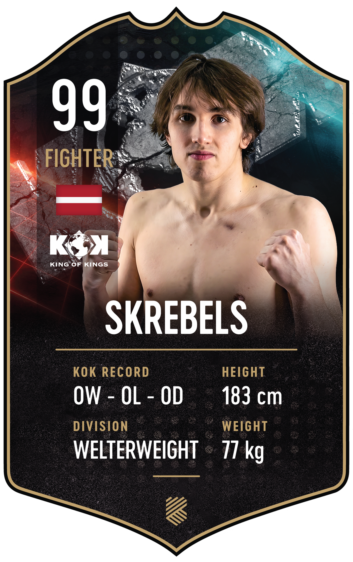 Skrebels – King of Kings S25/26 fighter card