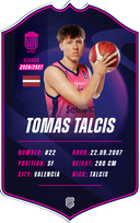 Tomas Talcis – BK Rīgas Zeļļi S26/27 card