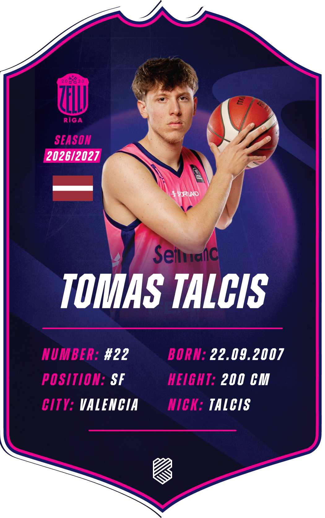 Tomas Talcis – BK Rīgas Zeļļi S26/27 card