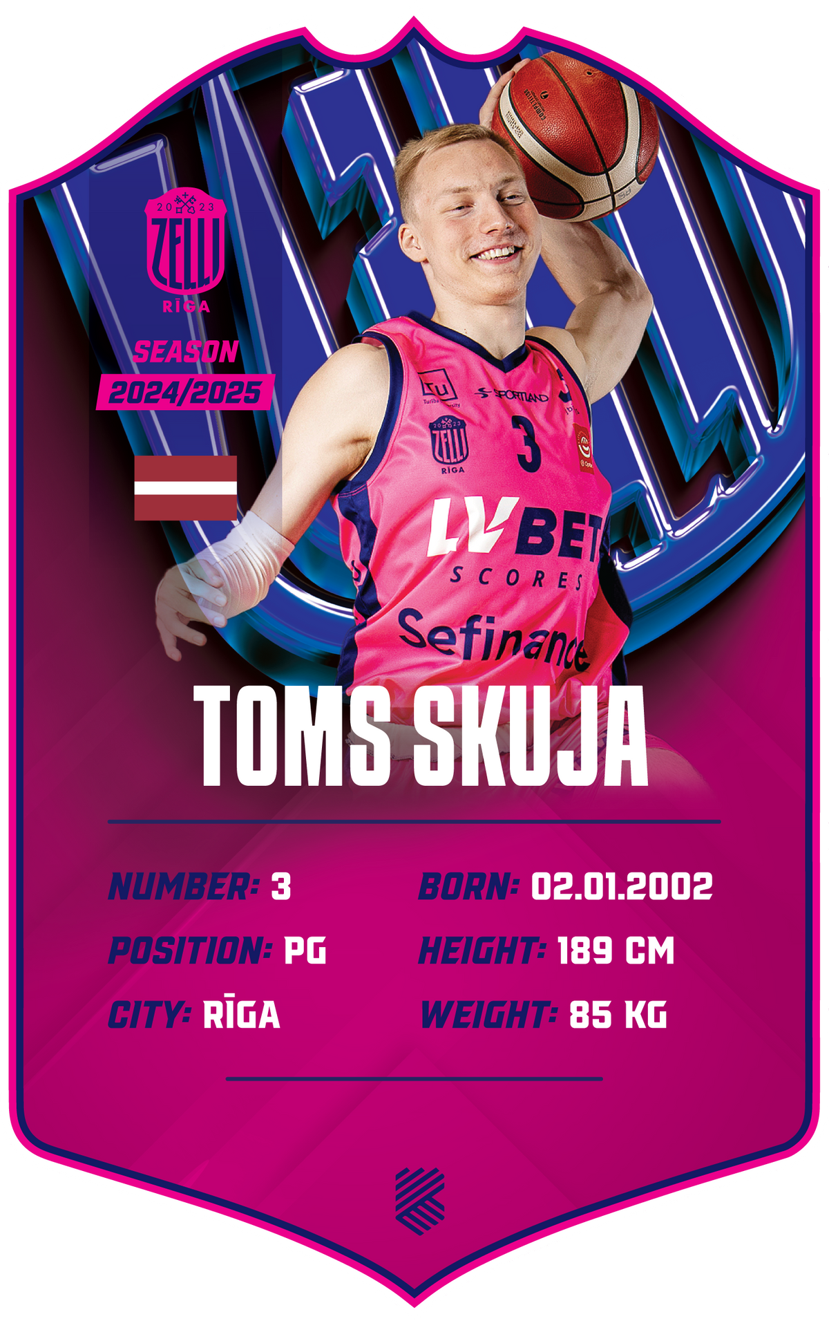 Toms Skuja – BK Rīgas Zeļļi S24/25 card