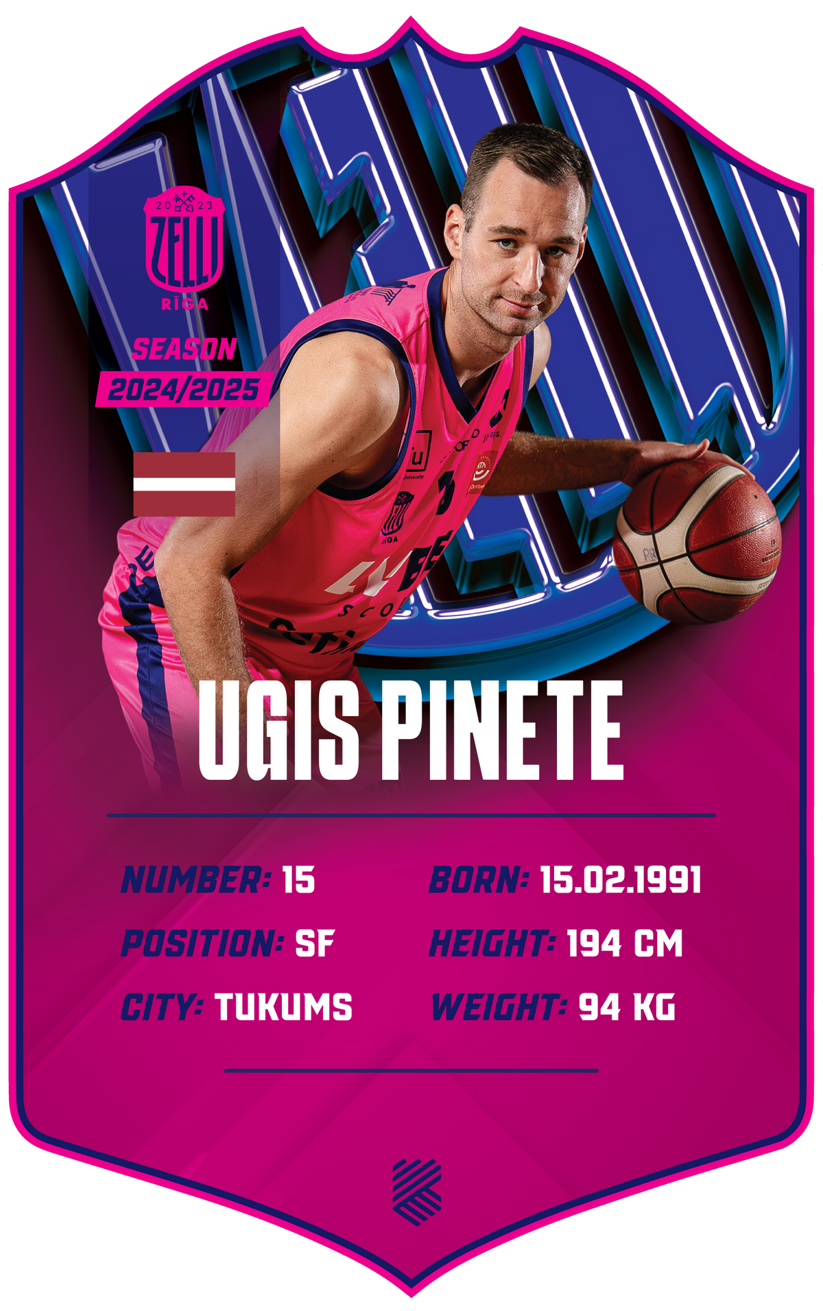 Ugis Pinete – BK Rīgas Zeļļi S24/25 card