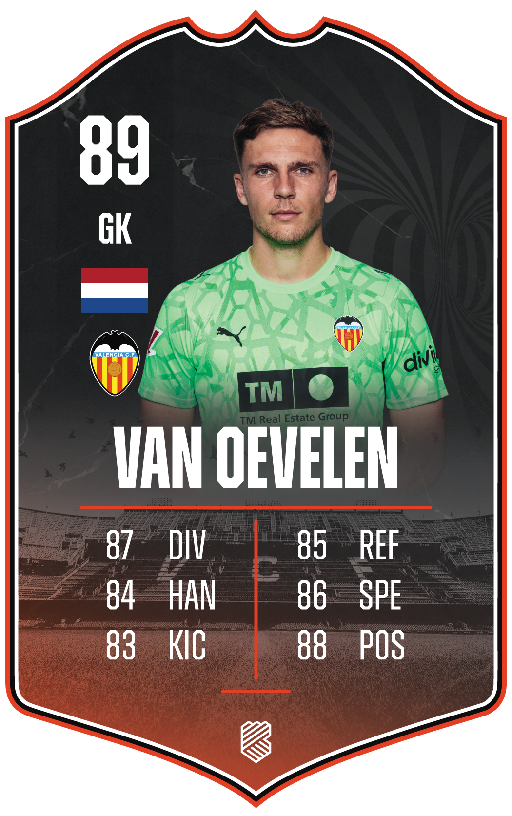 Kayne van Oevelen – Valencia CF S26/27 card